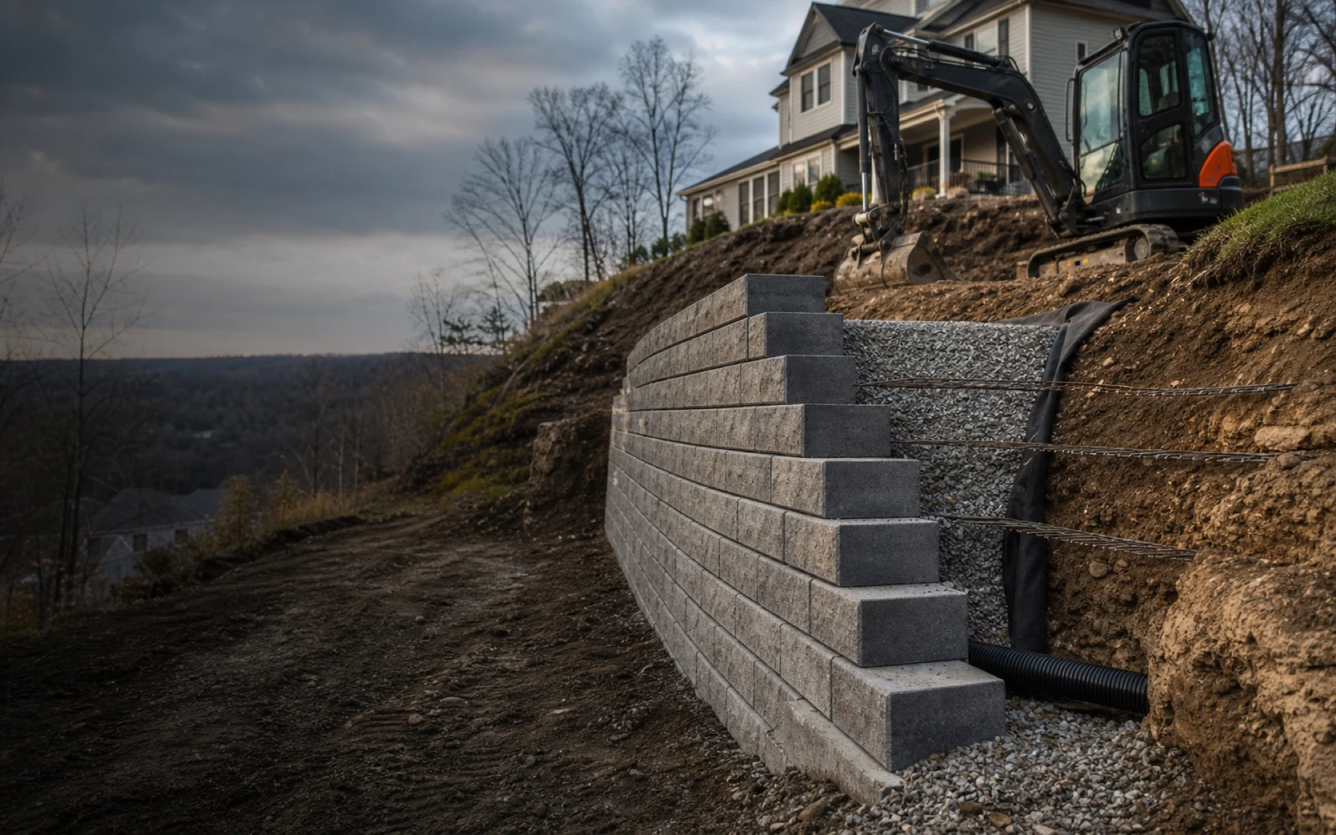 Retaining Wall Installation